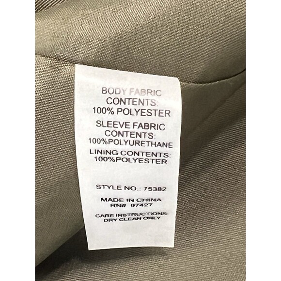 Dolce Cabo Olive Green White Varsity Collegiate Gold Button Long Sleeve Jacket L - Picture 8 of 10